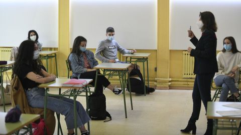 Comienzo de las clases presenciales en un instituto de Laln, el Laxeiro