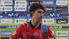 El jugador del Celta Hugo Gonz�lez, tras el partido ante el Getafe.