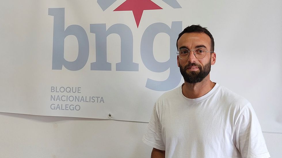 Manuel Luaces, en la sede del BNG, tras su nombramiento