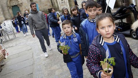 Voz Natura final del colegio Jaime Balmes, entrega de brotes de hortalizas de su huerto escolar 2020