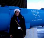 Claudia visit estos das el CERN de Ginebra, en la foto