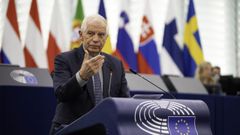 Borrell, el miércoles durante el debate en el Parlamento Europeo.