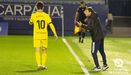 Cuco Ziganda Real Oviedo Ponferradina El Toralin.Cuco Ziganda da indicaciones a Borja Snchez desde la banda