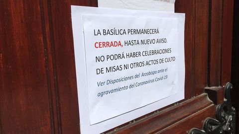 El cartel informativo en la baslica de San Juan