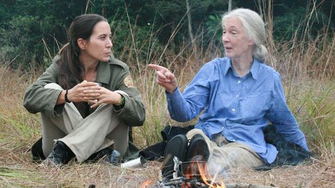 Rebeca Atencia con la prestigiosa etóloga británica Jane Goodall