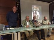 Xos� Tom�s (izquierda), durante la presentaci�n de esta tarde 