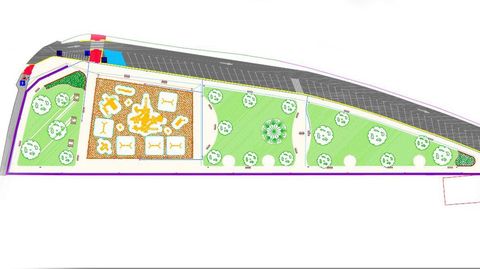 Plano del futuro parque y el aparcamiento anexo que el Ayuntamiento de Monforte proyecta construir junto al hospital