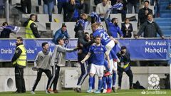 gol Rodri Real Oviedo Tenerife Carlos Tartiere.Los futbolistas del Real Oviedo celebran el gol ante el Tenerife