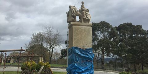 La estatua se coloc ayer y se inaugurar el sbado. 