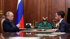 Putin, este jueves en una reunin con a una reunin con el director ejecutivo de Znanie Society, Maxim Dreval, en Mosc.