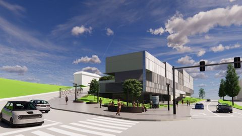 Recreación de cómo quedará la urbanización y la nueva entrada al auditorio de Lugo