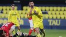 Álex Millán celebra un gol con el Villarreal B