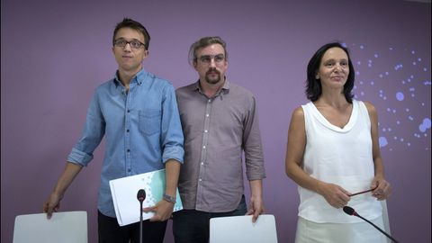 Bescansa y Errejn cuando ambos todava formaban parte de Podemos