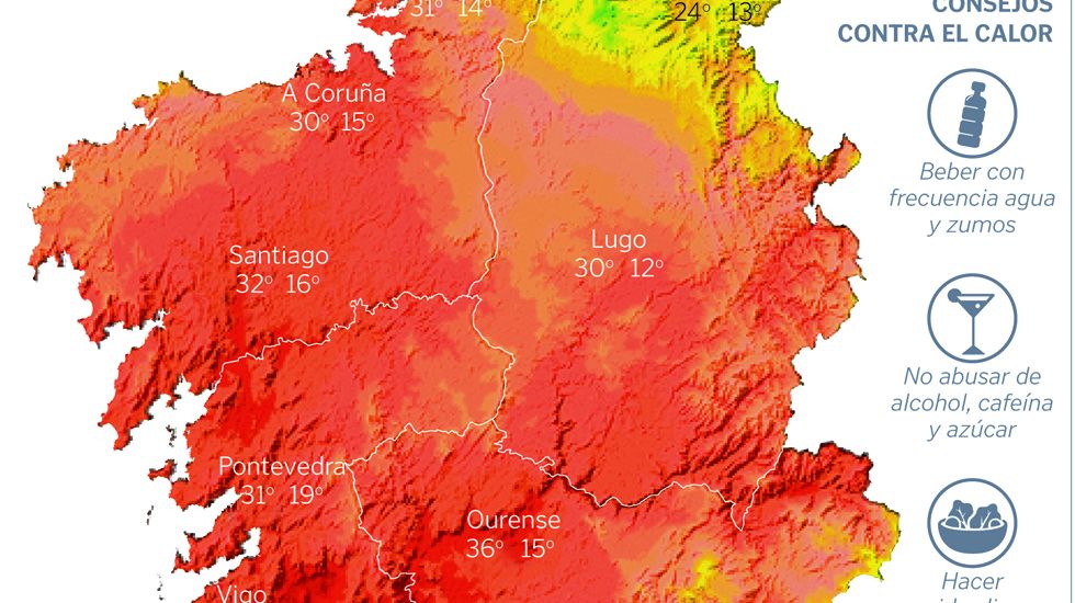 Temperaturas del fin de semana