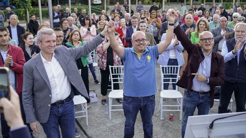 Rueda, Fernández y Baltar, en el mitin en Ribadavia