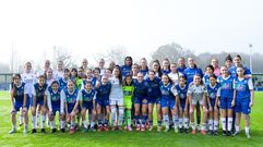 Las jugadoras de Real Oviedo, Real Madrid B y el Monte Soccer