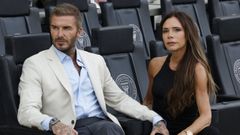 David y Victoria Beckham en un partido del Inter de Milan, en Florida.