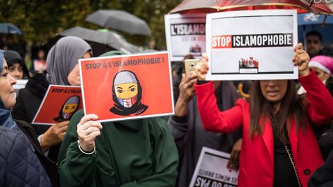 Manifestacin contra  la islamofobia celebrada a finales de octubre en Paris