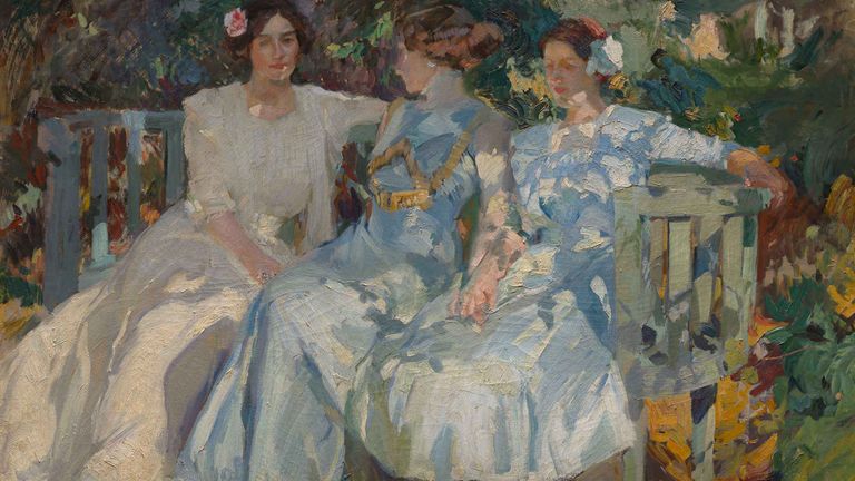 Detalle de la obra de Sorolla «Mi mujer y mis hijas»
