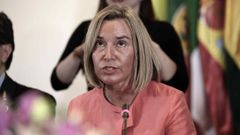 La jefa de la diplomacia europea, Federica Mogherini, durante la apertura de la reunin del Grupo Internacional del Contacto sobre Venezuela, que se celebra en Costa Rica