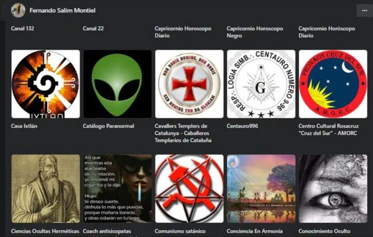 Lista de grupos de la conspiración y neonazis a los que seguía Fernando Andrés Sabag Montiel.
