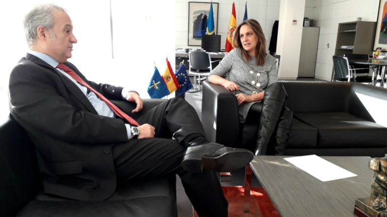 Reunión entre Rita Camblor, consejera de Presidencia del Principado, con Jesús María Chamorro, presidente del Tribunal Superior de Justicia de Asturias (TSJA)