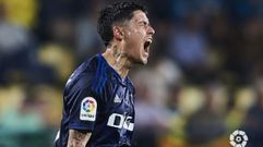 Hugo Rama se lamenta durante el Villarreal B-Real Oviedo