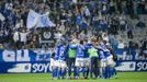 Los jugadores del Oviedo celebran la victoria ante el Albacete