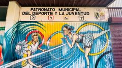 Mural en el polideportivo de Cedeira