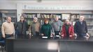 Miembros de la Federación de Asociacións de Veciños Castelao, en Pontevedra, este lunes en rueda de prensa