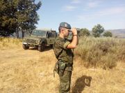 Un militar de la Brilat, en labores de vigilancia frente a incendios forestales