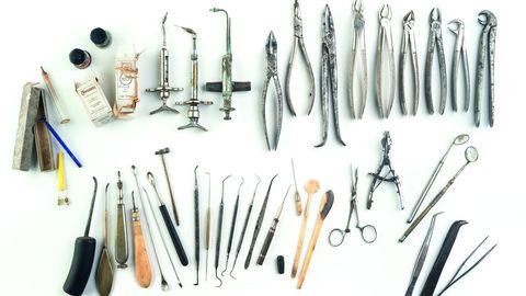 Intrumentos de mecánico dentista y otros