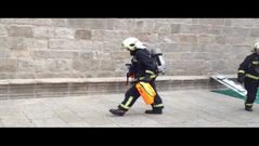Primer simulacro de emergencia en la catedral de Santiago