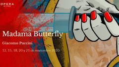 Cartel de la pera 'Madama Butterfly' en Oviedo.