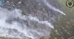 Imagen del incendio de Vilariño de Conso captada desde un helicóptero de la BRIF de Laza