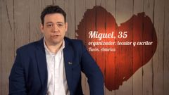 Miguel, de Turn, Asturias, durante su presentacin en el programa First Dates
