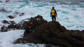 A la captura del percebe en la costa de Asturias