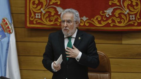 Miguel Santalices, na sesin constitutiva do Parlamento de Galicia este luns.
