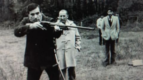 Marcelino Ares Rielo, O Garabelo, en la reconstruccin del cudruple crimen de Gomesende (Pol) ocurrido en noviembre de 1983