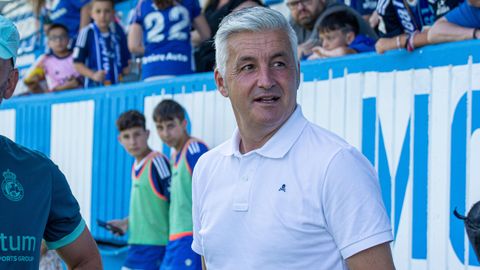 Roberto Surez, en el amistoso que Oviedo y Racing disputaron el pasado verano en Grao