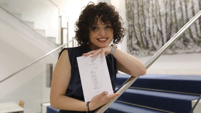 Alba Ferro, durante la presentación de su libro en Ourense