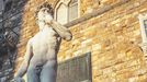 Copia del «David» de Miguel Ángel expuesta en una plaza Signoria de Florencia