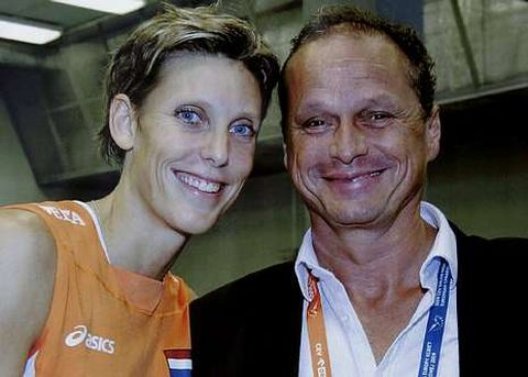 La jugadora Ingrid Visser y su pareja, Lodewijk Severein.