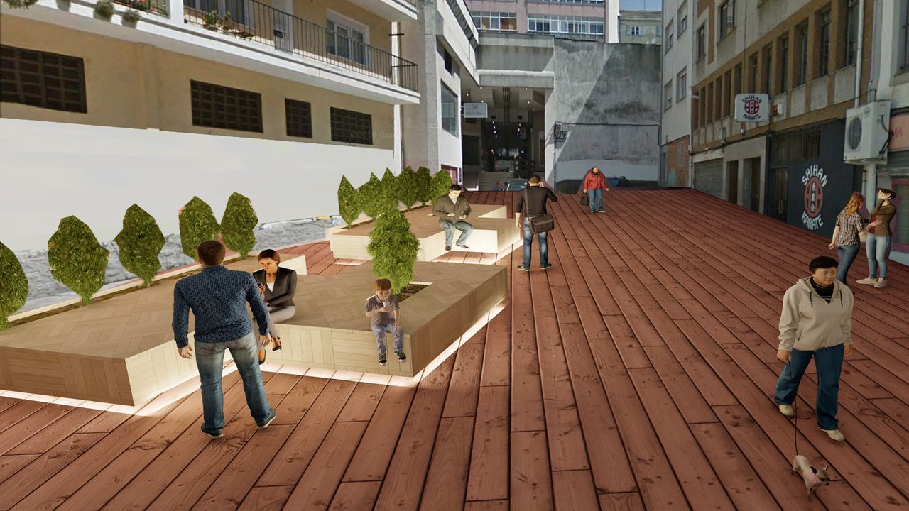 Recreaci�n de como quedar� la R�a Esquecemento de Lugo