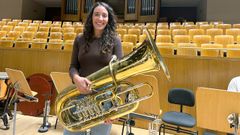 Noelia González Rigo, este jueves en Madrid, durante los ensayos con la Orquesta Nacional de España