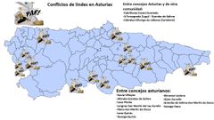 Conflictos de lindes en concejos asturianos desde el ao 2005. Fuente: Instituto Geogrfico Nacional
