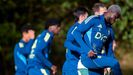 Kwasi Sibo, durante el entrenamiento del Real Oviedo
