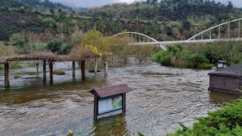 Río Miño muy crecido en Ourense