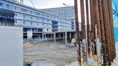 Imagen de las obras de construcción del nuevo hospital de Pontevedra, el Gran Montecelo, el pasado 29 de enero