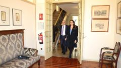 Idoia Ribas, portavoz de Vox en el Parlamento Balear, y Sergio Rodríguez, diputado del mismo grupo, a su llegada a la Junta de Portavoces.
